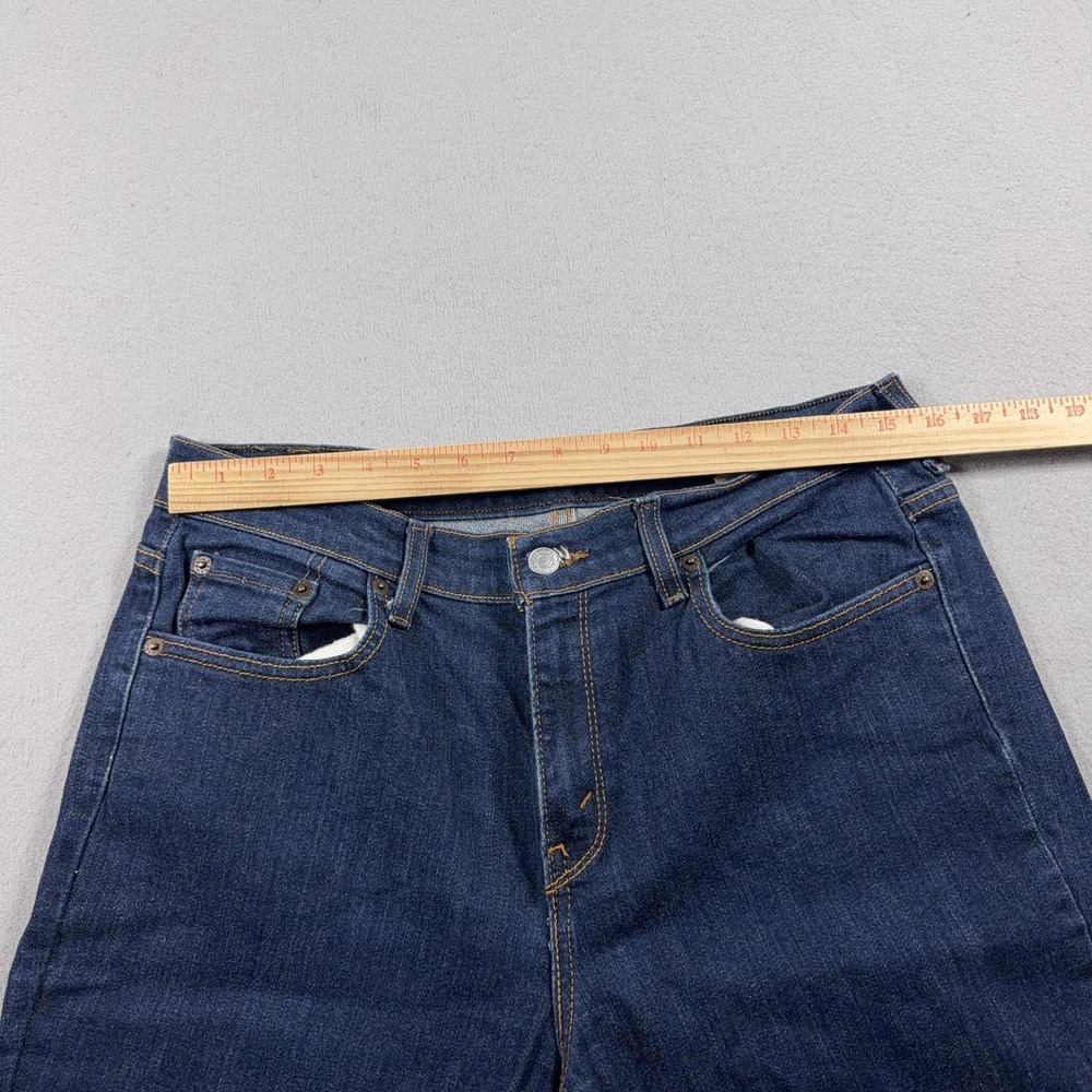 Vintage Levis 505 Jeans Women 10 Long Blue Dark Wash Straight Leg Stretch Denim - Picture 7 of 11